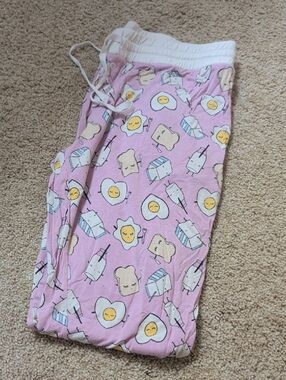 Little Sleepies Womens Pink Breakfast-Print Pajama Pants